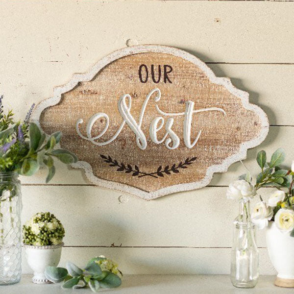 Our Nest Scalloped Wooden Sign General VIP