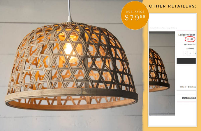 Woven Wicker Basket Pendant Light General VIP