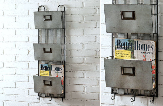 Three Pocket Metal Wall Organizer General CT