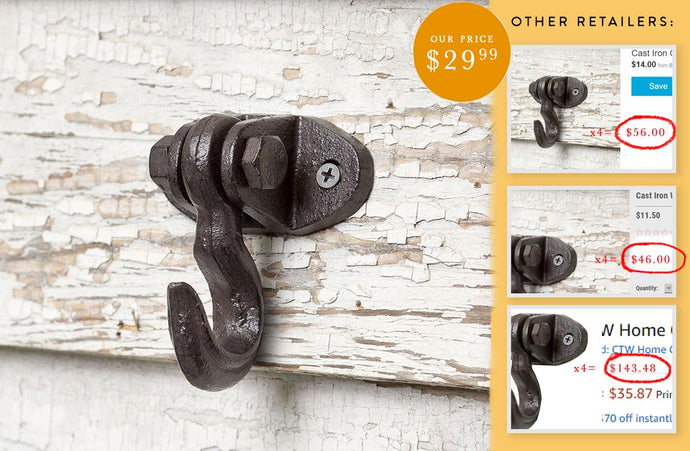 Cast Iron Wall Hook, Set of 4 General CT