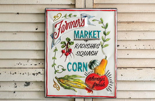 Summertime Farmer's Market Enamel Sign General CT