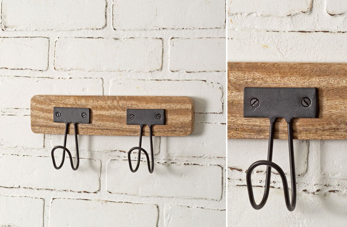 Double Hook Wooden Wall Rack General CT