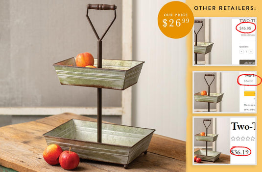 Two-Tier Rectangular Serving Tray General CT