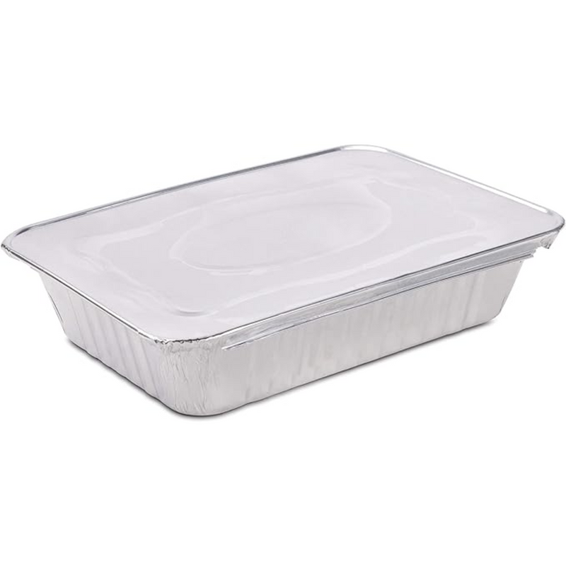 Load image into Gallery viewer, Disposable Aluminum Lid For 2.25Lb Oblong Pan 8.25&quot; x 5.75&quot; Disposable VeZee
