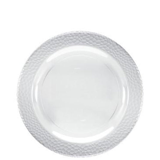 Lillian Tablesettings Pebbled Plastic Plate Clear 7.5