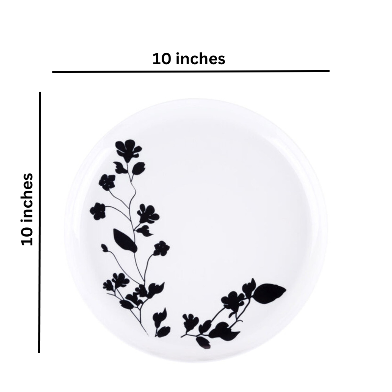 Load image into Gallery viewer, Garden Collection White and Black Round Dinner Plates 10&quot; Tablesettings Blue Sky
