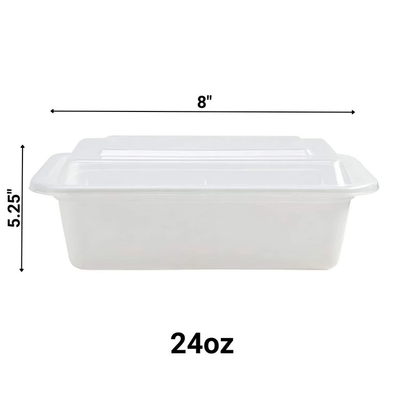 Load image into Gallery viewer, 24oz Extra Strong Quality White Rectangular Meal Prep/ Bento Box Container Food Storage &amp; Serving VeZee
