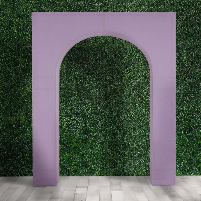 7ft Lavender Lilac Spandex Backdrop Stand Cover for Arc de Triomphe Stand, Stretch Fitted Floral Balloon Frame Wedding Arch Cover Backdrops HIER_5200