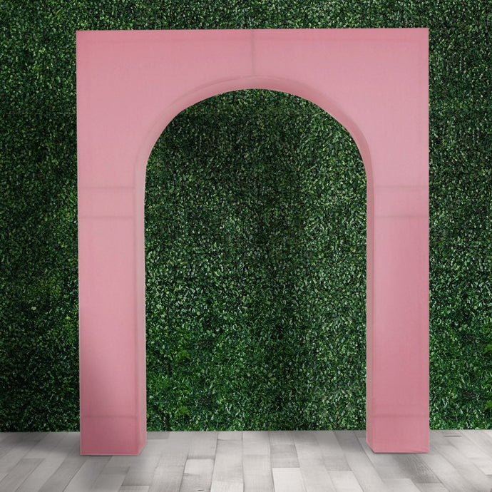 7ft Pink Spandex Backdrop Stand Cover for Arc de Triomphe Stand, Stretch Fitted Floral Balloon Frame Wedding Arch Cover Backdrops HIER_5200