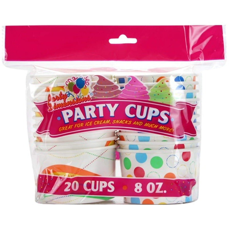 Load image into Gallery viewer, 8 oz. Ice Cream Cups Cups Party Dimensions
