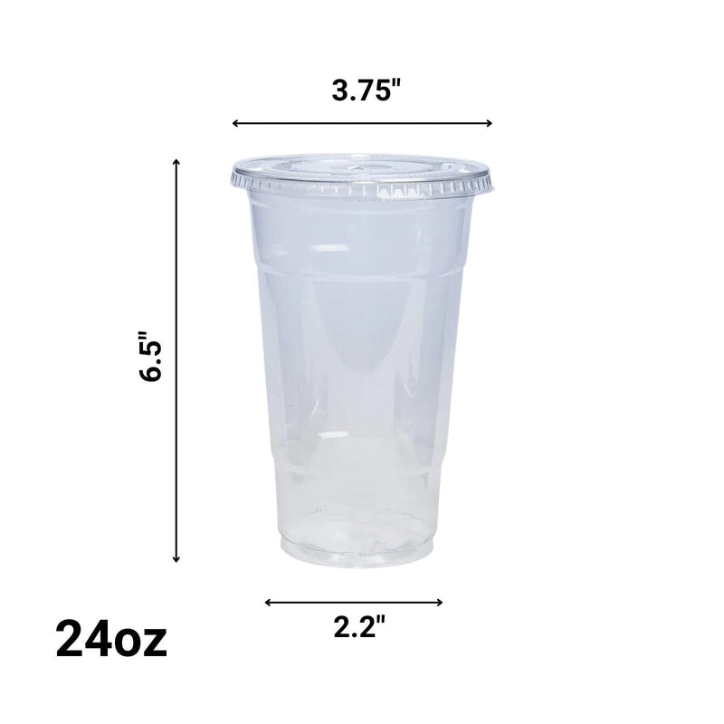 Load image into Gallery viewer, 24oz Plastic Clear PET Cups, for All Kinds of Beverages Smoothie Cups VeZee
