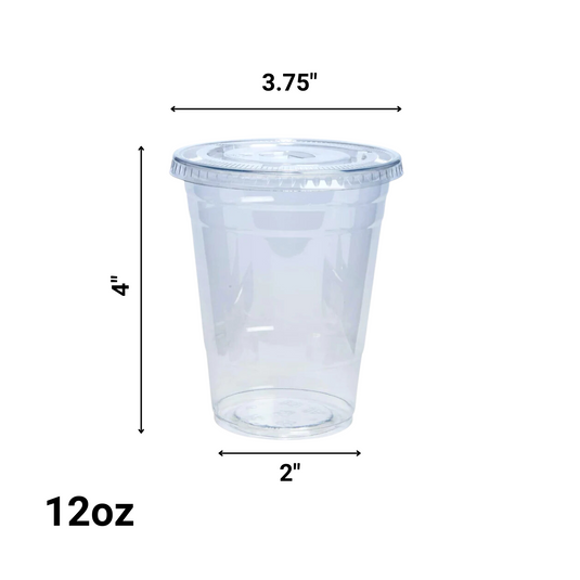 12oz Plastic Clear PET Cups, for All Kinds of Beverages Smoothie Cups VeZee