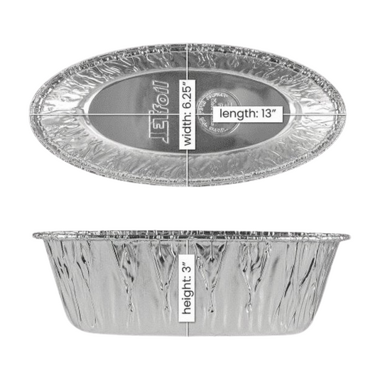 *WHOLESALE*Disposable Aluminum 5lb Medium Oval Loaf Pans: Ideal for Baking: 198CT VeZee