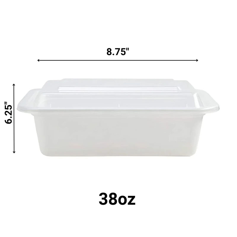 Load image into Gallery viewer, 38oz Extra Strong Quality White Rectangular Meal Prep/ Bento Box Container Food Storage &amp; Serving VeZee
