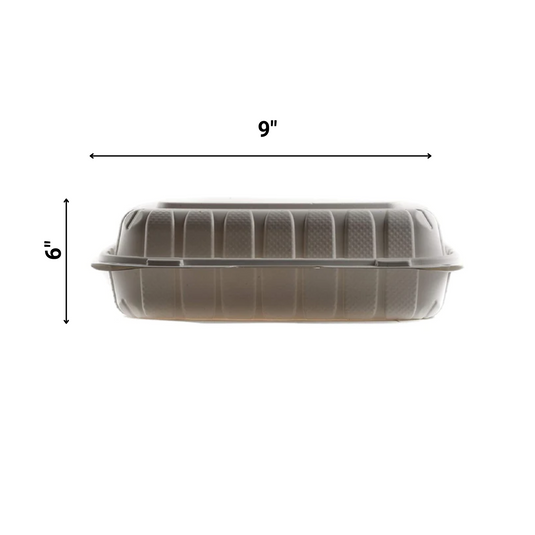 *BULK* 9"X6" Eco Friendly Microwavable , Food Containers with Clamshell Hinged Lid Food Storage & Serving VeZee