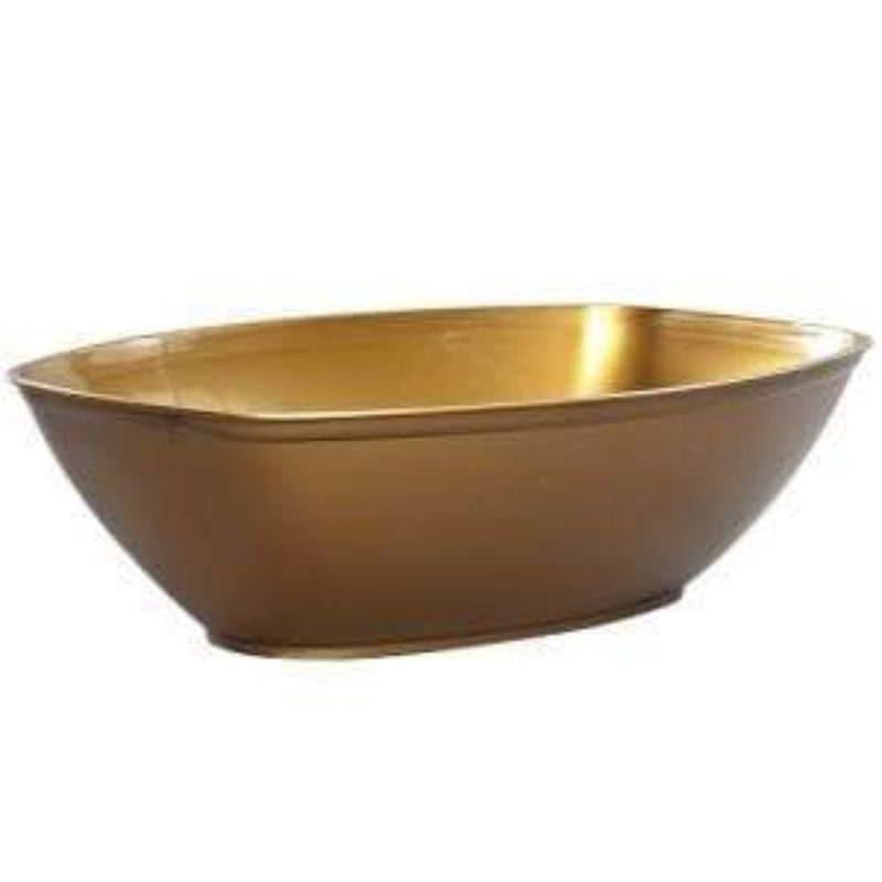 Load image into Gallery viewer, 80 oz Gold Plastic Oval Luau Bowl Serverware Hanna K Signature
