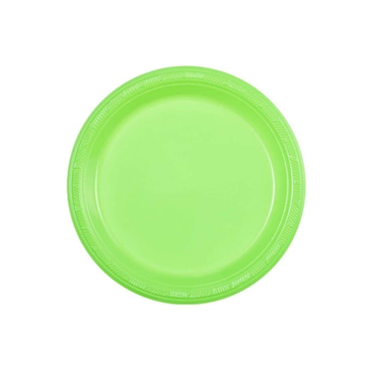 99¢ Lime Green Plastic Plate 7" 15 count Party Dimensions