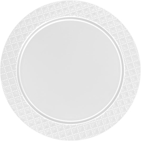 Charger Diamond Design Plates White 13" 2CT Tablesettings Decorline