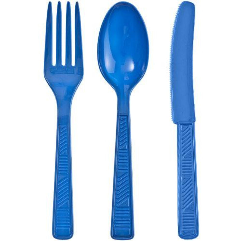 Load image into Gallery viewer, Blue Cutlery Combo Cutlery Party Dimensions
