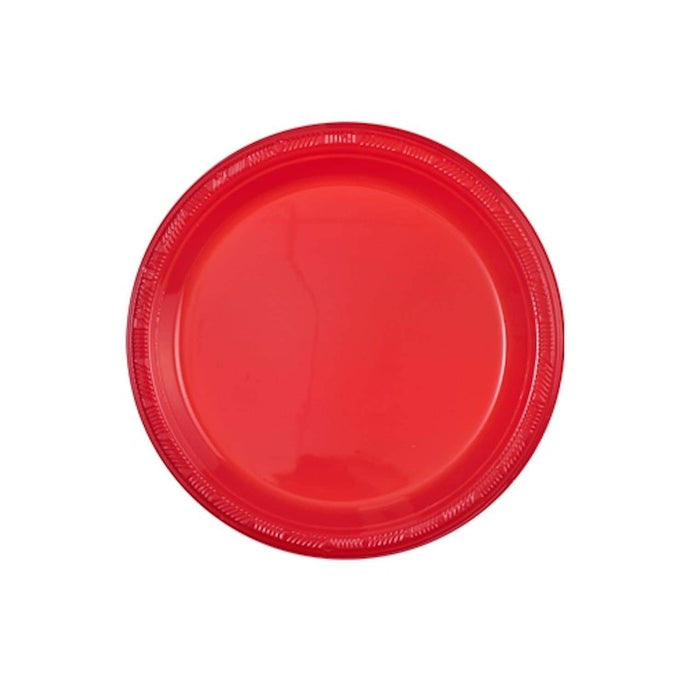 Red Round Plastic Plate 7