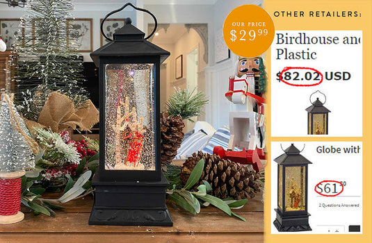 LED Lantern Snow Globe with Birdhouse General MEL