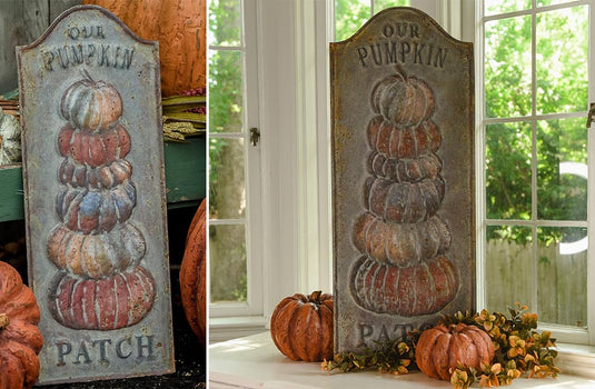 Our Pumpkin Patch Vintage Embossed Sign, Pick Your Size General Decor Steals