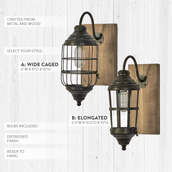 Load image into Gallery viewer, Rustic Wooden Plank Wall Sconce, Pick Your Style General Decor Steals
