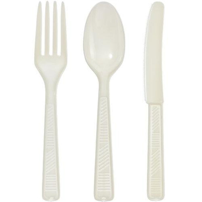 White Combo Cutlery Cutlery Party Dimensions