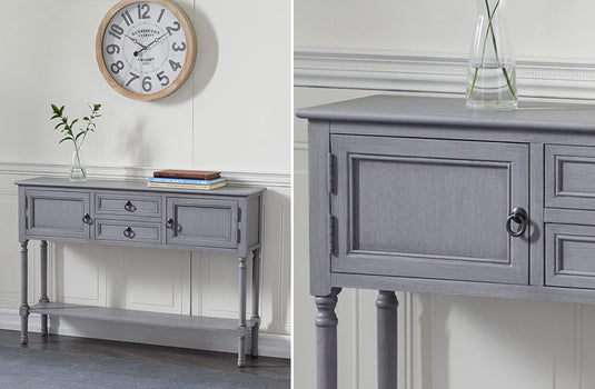 Gray Wash Wooden Console Storage Table General UMA