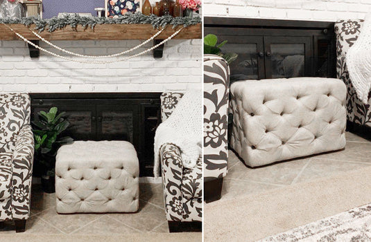 Tufted Fabric Ottoman General UMA