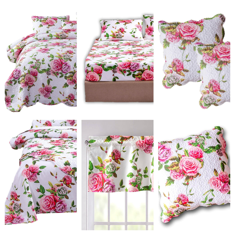 Load image into Gallery viewer, Bed in a Bag Bundle Set - Romantic Roses Lovely Blooming Floral Bedding Set General DaDalogy Bedding Collection
