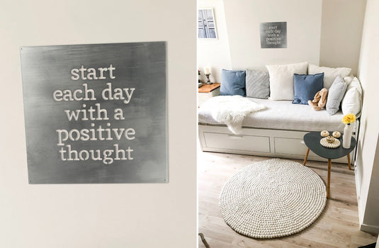 Positive Thoughts Metal Cutout Sign General PBK