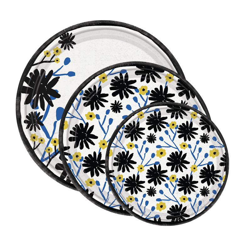 Load image into Gallery viewer, Floral Indigo 10&quot; Meal/Dinner Paper Plates Disposable Plates Nicole Home Collection
