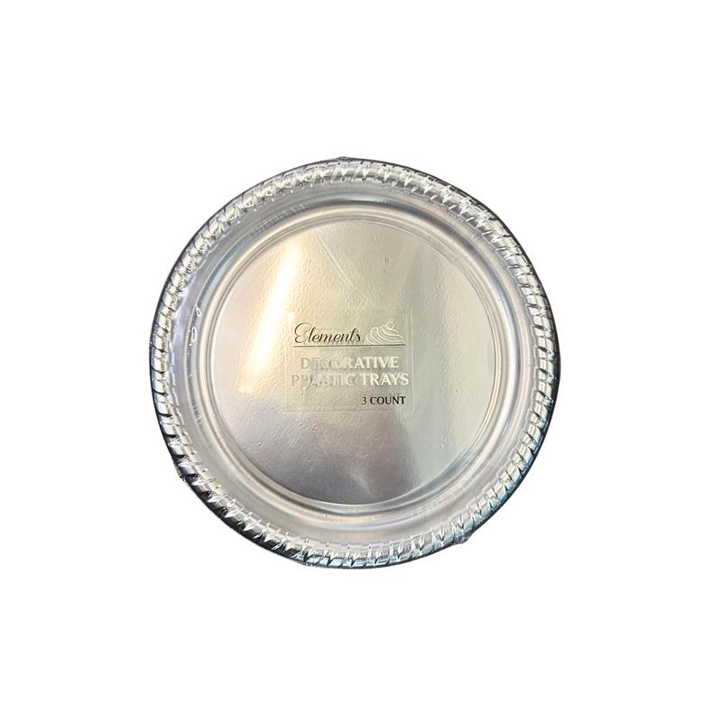 Load image into Gallery viewer, 11.5&quot; Silver Round Metallic Serving Plastic Tray Tray King Zak
