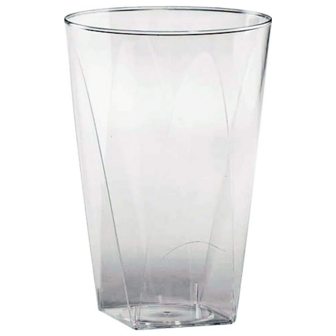 Hanna K. Signature Elegant Plastic Wine Square Bottom Tumbler Clear 10 oz Tumblers Hanna K Signature