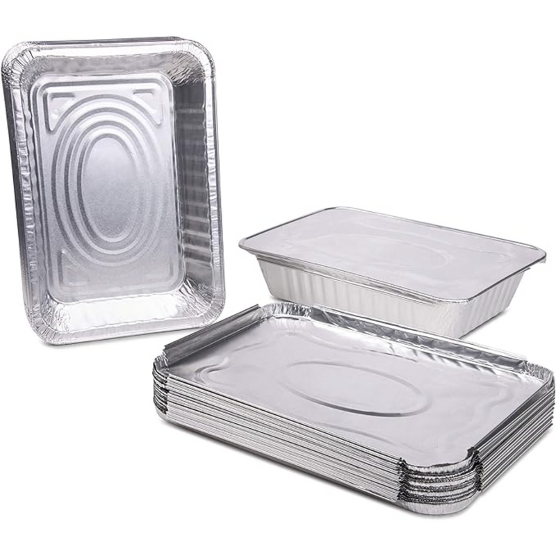 Load image into Gallery viewer, Disposable Aluminum Lid For 2.25Lb Oblong Pan 8.25&quot; x 5.75&quot; Disposable VeZee
