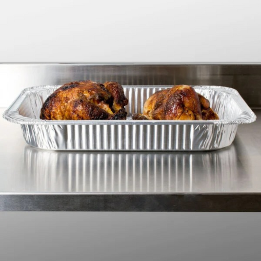 Disposable Aluminum Large 17 X 12.5 X 3.19 inches Rectangular Roaster Disposable VeZee