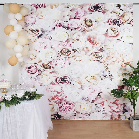 8ftx8ft Colorful Rose Flowers Floral Print Vinyl Photography Backdrop Backdrops HIER_5340