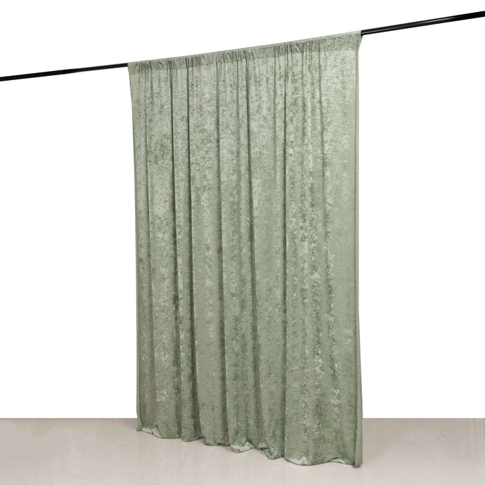 8ftx8ft Sage Green Premium Smooth Velvet Event Curtain Drapes, Privacy Backdrop Event Panel with Rod Pocket Backdrops HIER_5320