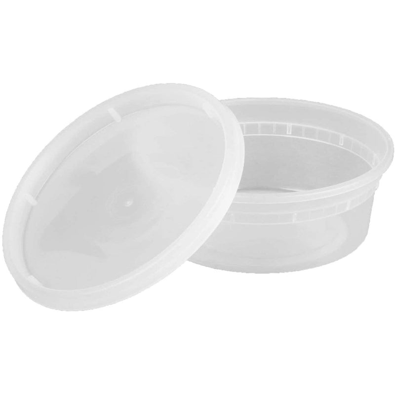 Load image into Gallery viewer, BULK Heavy Duty Deli Food Storage Containers with Lids 8oz Food Storage &amp; Serving VeZee
