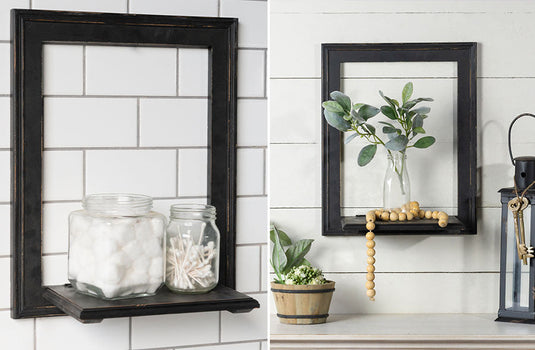 Black Wooden Framed Shelf General VIP