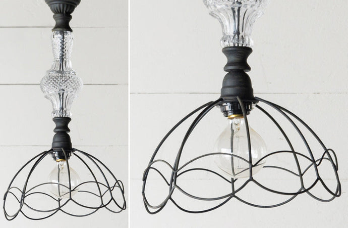 Wire Pendant Light with Glass Detail General VIP