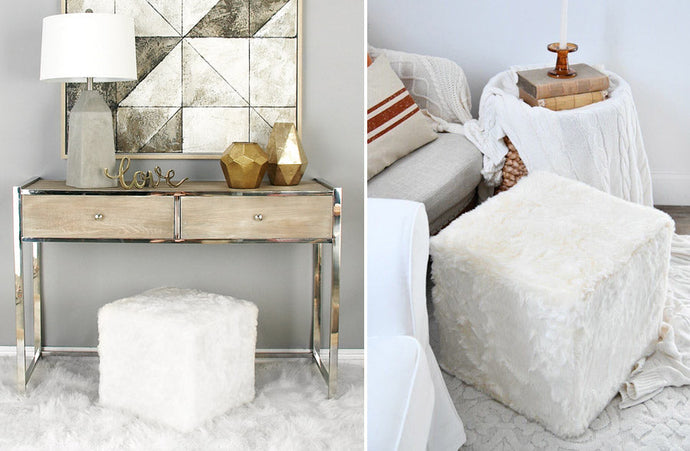 Faux Fur Ottoman Hold UMA