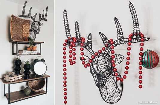 Metal Wire Framed Reindeer Wall Mount General UMA