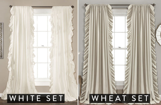 Ruffle Edge Curtain Panel Set, Pick Your Style General Decor Steals