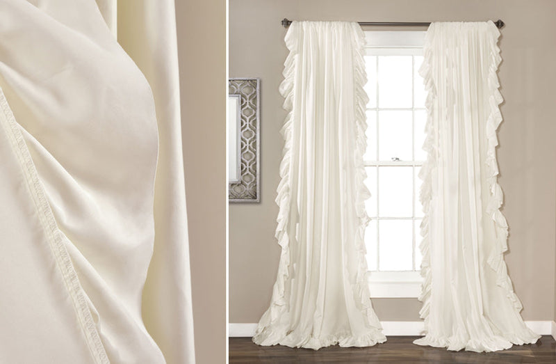 Load image into Gallery viewer, Ruffle Edge Curtain Panel Set, Pick Your Style General Decor Steals
