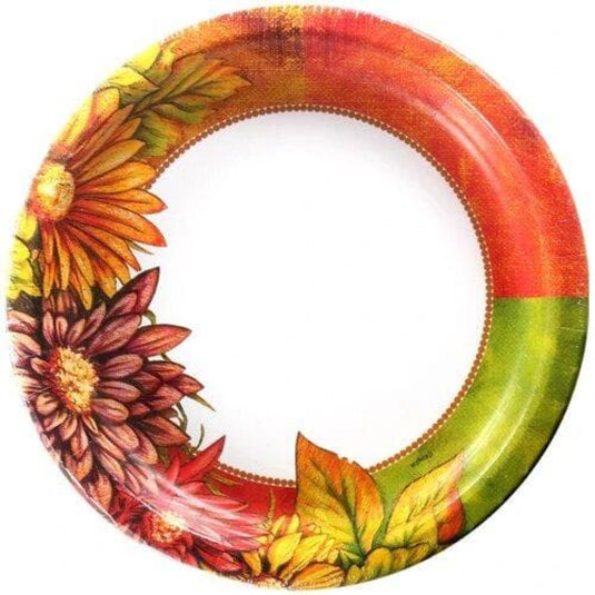 Floral Art Premium Heavyweight Dinner Paper Plates 10" 18 Count Disposable Hanna K