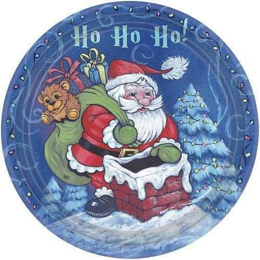 Christmas Santa Premium Heavyweight Dinner Paper Plates 10.25" 8count Disposable Hanna K