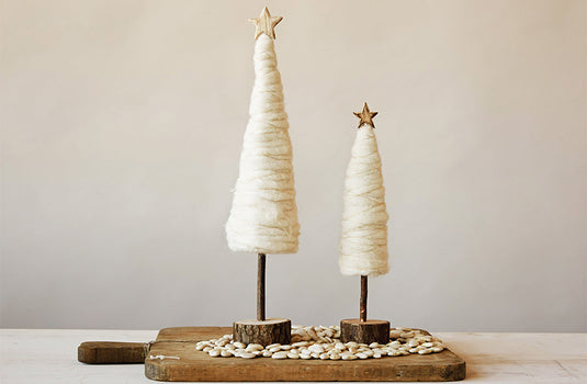 Fluffy Wool Christmas Trees, Set of 2 General CC