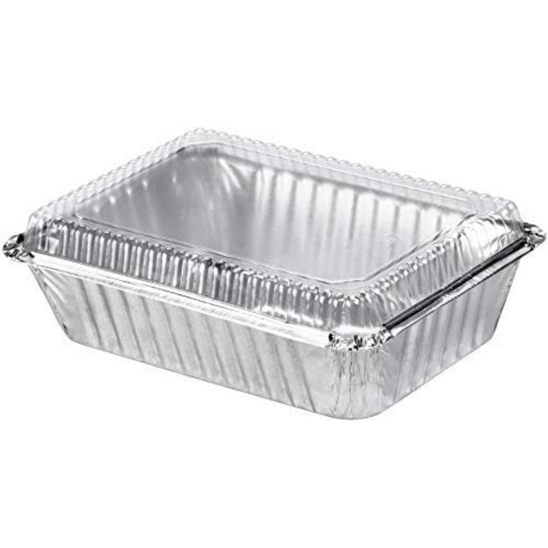 Load image into Gallery viewer, *WHOLESALE* Dome Lids For 2.25Lb Aluminum Oblong Pans 8.25&quot; x 5.75&quot; |500 ct/case Disposable VeZee
